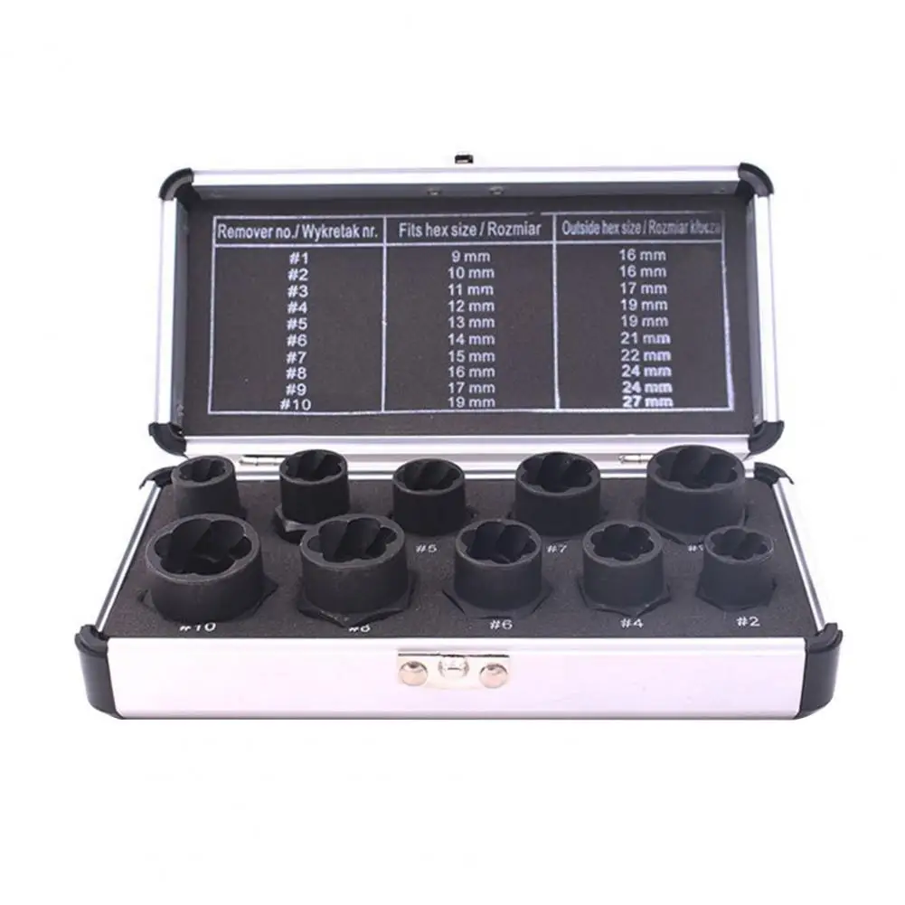 

10Pcs Reliable Compact Screw Extractor Wear-resistant Corrosion-resistant Car Hub Multipurpose Screw Extractor