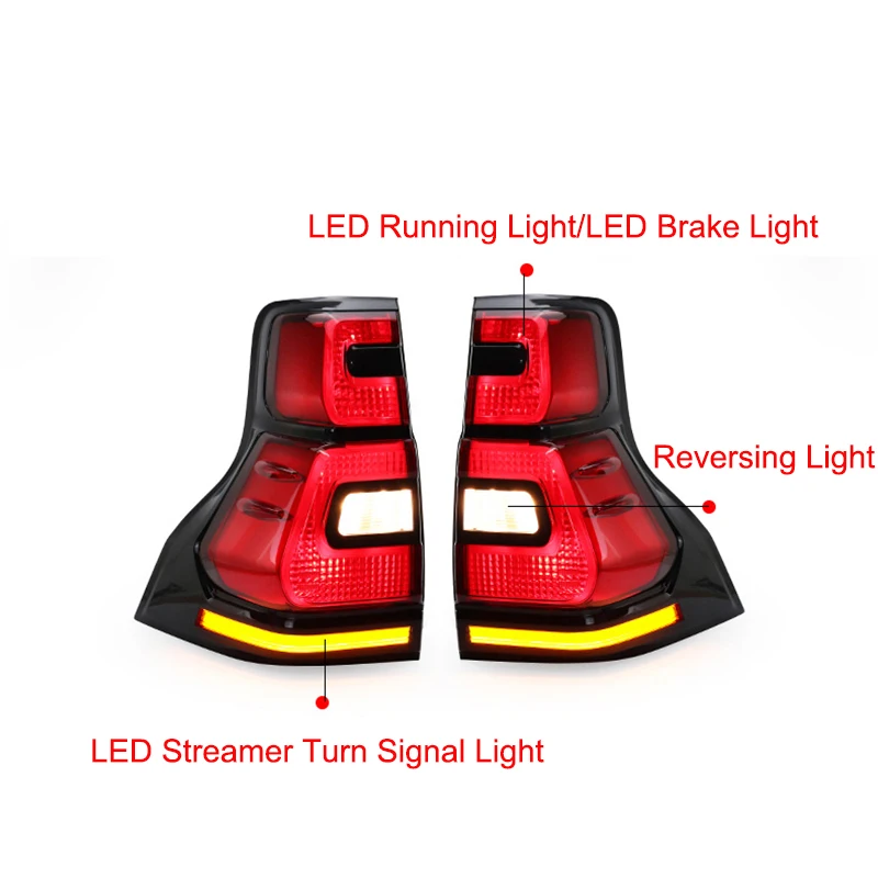 

LED Tail Lights For Toyota Prado Taillight 2010-2016 Car Accessories DRL Turn Signal Lamps Fog Brake Reversing