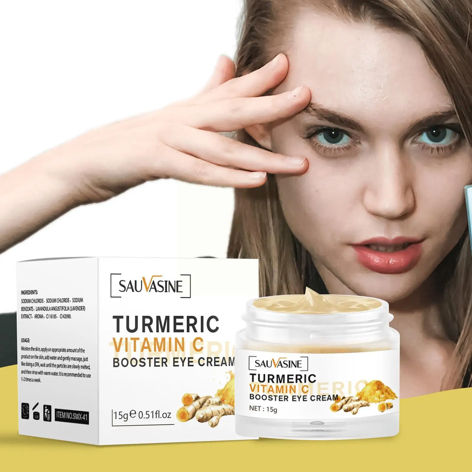 

15 г куркума Витамин С крем для глаз нежное увлажнение с осветляющим эффектом уход против морщин глаз лифтинг массаж фирма I8W2