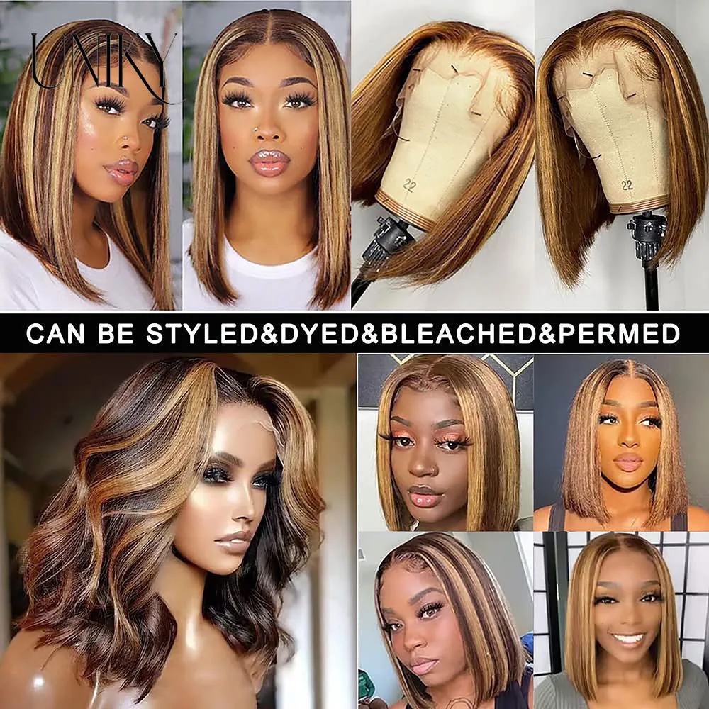 Короткий парик с эффектом омбре человеческие волосы 13x 4 фронтальные парики на