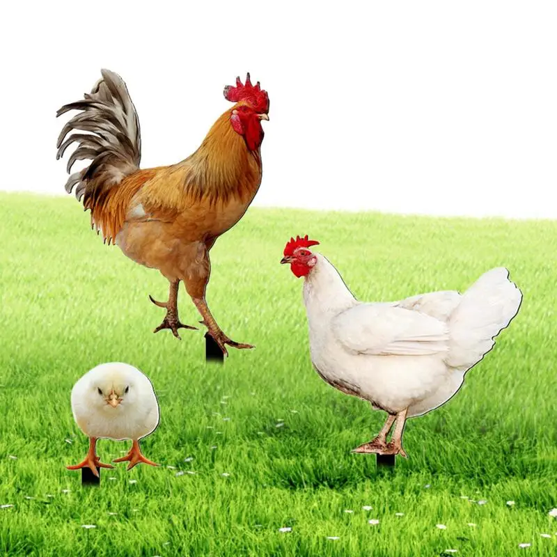 

Искусство в виде куриного двора, скульптура в форме курицы, семейство искусственных куриц, акриловая статуэтка, украшения для улицы, стоячие украшения