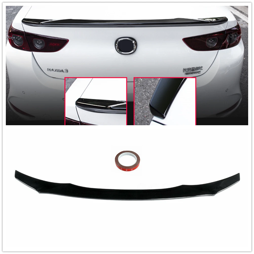 

Для Mazda 3 Axela 2019-2020 глянцевая черная Женская задняя дверь автомобиля Mazda3 верхний сплиттер губа откидная отделка