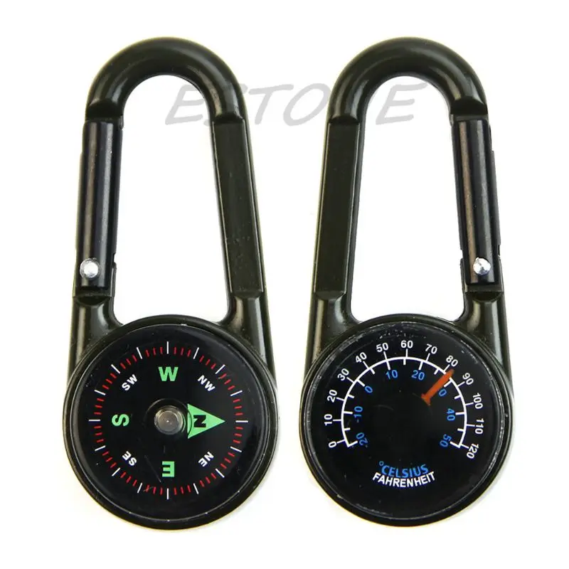 

Outdoor Multifunctional Hiking Metal Carabiner Mini Thermometer Keychain