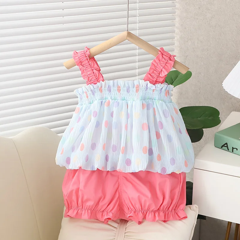 

Summer Infant Baby Girls Clothing Sets Kids Casual Dot Top Pants 2Pcs Suits for Girl 1-4Y Birthday Set Toddler Clothing Outfits