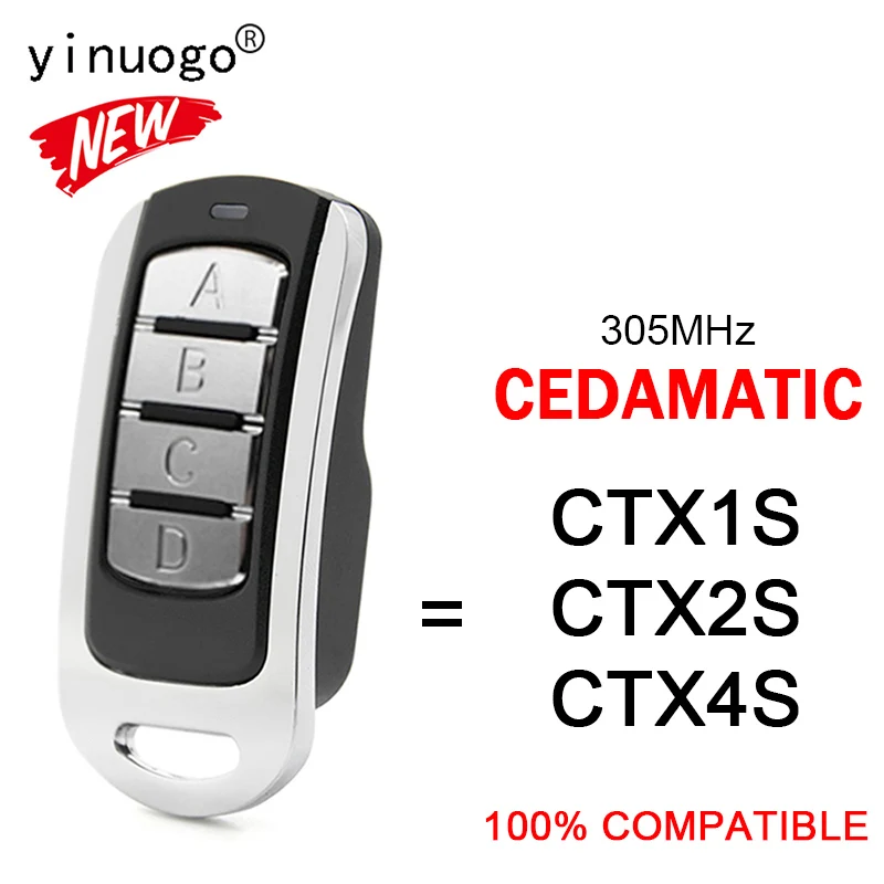 Для CEDAMATIC CTX1S CTX2S CTX4S Устройство открывания гаражных ворот 4 кнопки 305 МГц Пульт дистанционного управления Управление воротами Ручной передатчик Для CEDAMATIC CTX1S CTX2S CTX4S Устройство открывания гаражных ворот 4 кнопки 305 МГц Пульт дистанционного управления Управление воротами Ручной передатчик