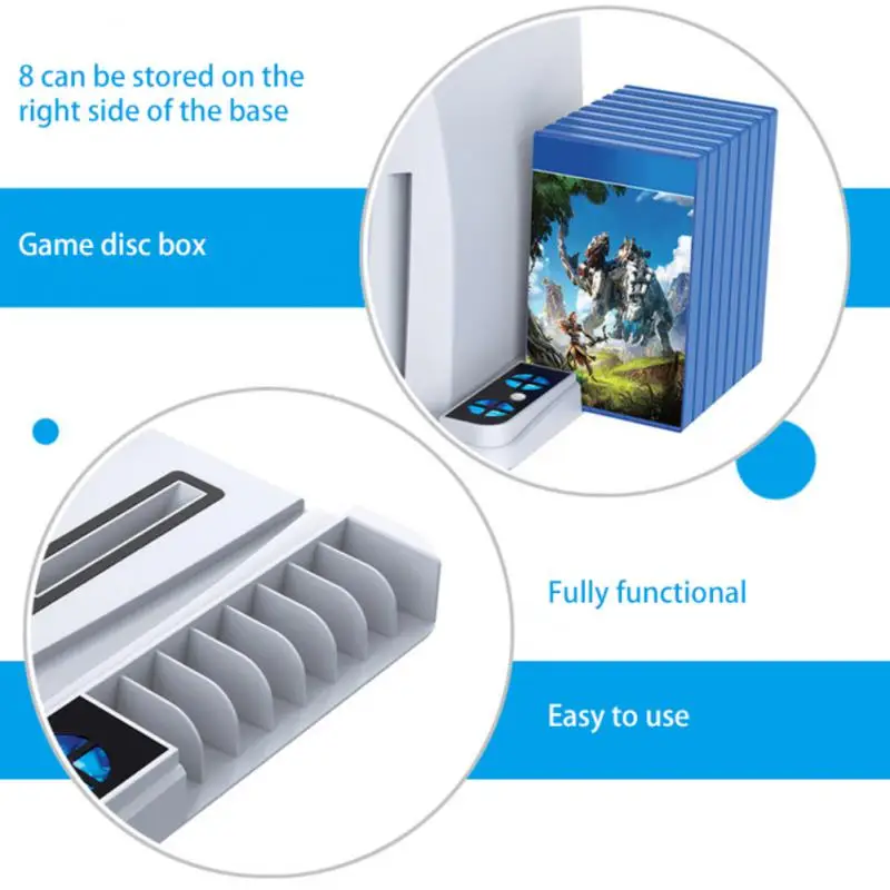 

Portable Charging Station Type-c Charging Multi-function Cooling Base For Ps5 Game Console/ps5 Handle Capaciousness Adjustable
