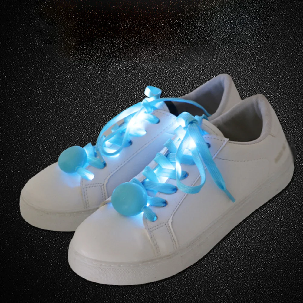 

1Pair LED Sport Shoe Laces Luminous Shoelaces Glow Shoe Strings Oval Flash Light Shoelaces Batteries Party Shoelace 120cm