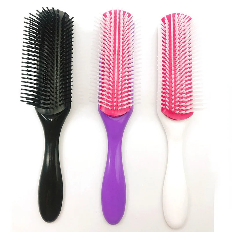 

9 Rows Styling Hair Brush Straight Curly Hair Detangling Comb Scalp Massage Detachable Hairbrush for Women Men Home Barber Salon