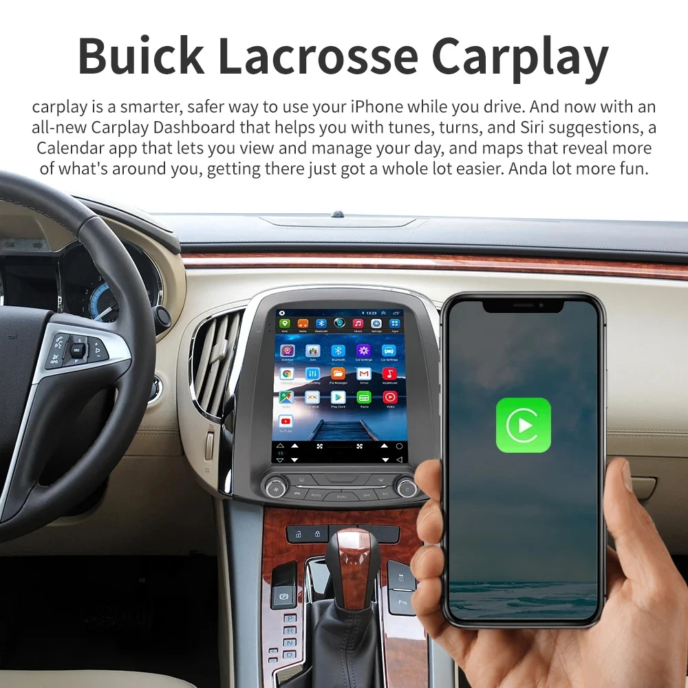 Автомобильный мультимедийный плеер Qualcomm Tesla Style Android 13 4G Lte для Buick Lacrosse GM Alpheon 2009 2010