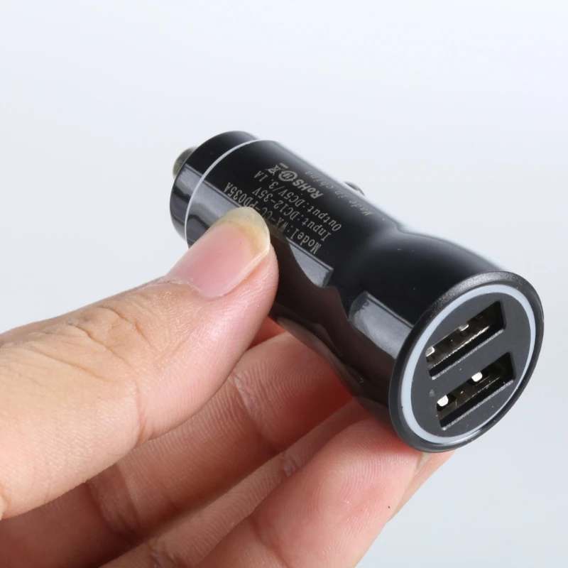 Универсальный автомобильный зарядный адаптер с двойным USB-портом 5V3.1A защитой от