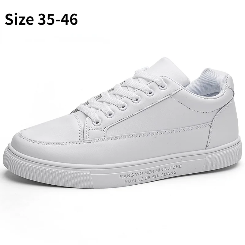 

Модные мужские кроссовки, Белые Повседневные туфли, мужские кожаные туфли премиум-класса 46, прогулочная Нескользящая дизайнерская теннисная обувь для мужчин