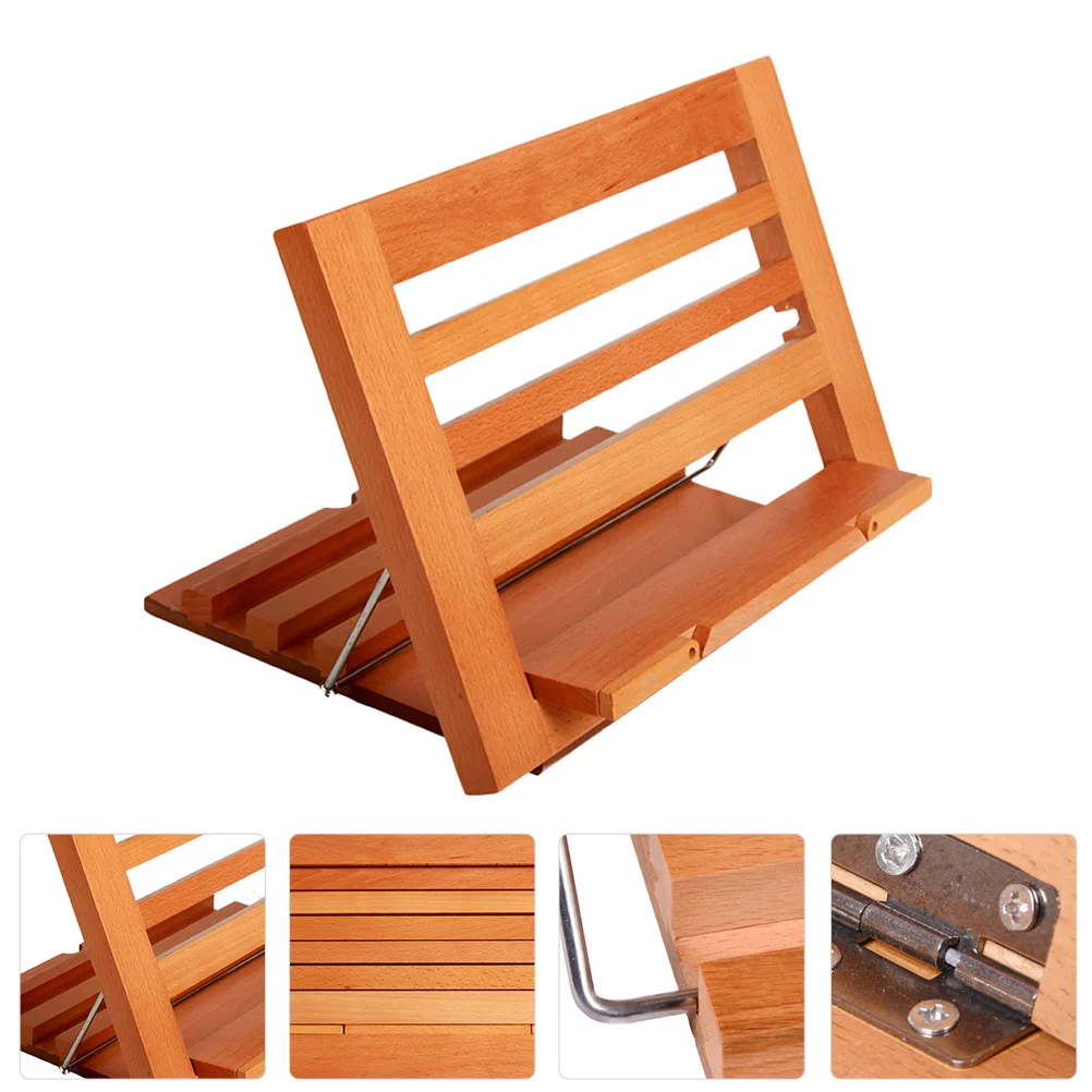 

Reading Book Stand Holder Rack Wooden Adjustable Rest Kitchen Tablet Shelf Wood Desktop Home Text Recipe Laptop Desk Holders