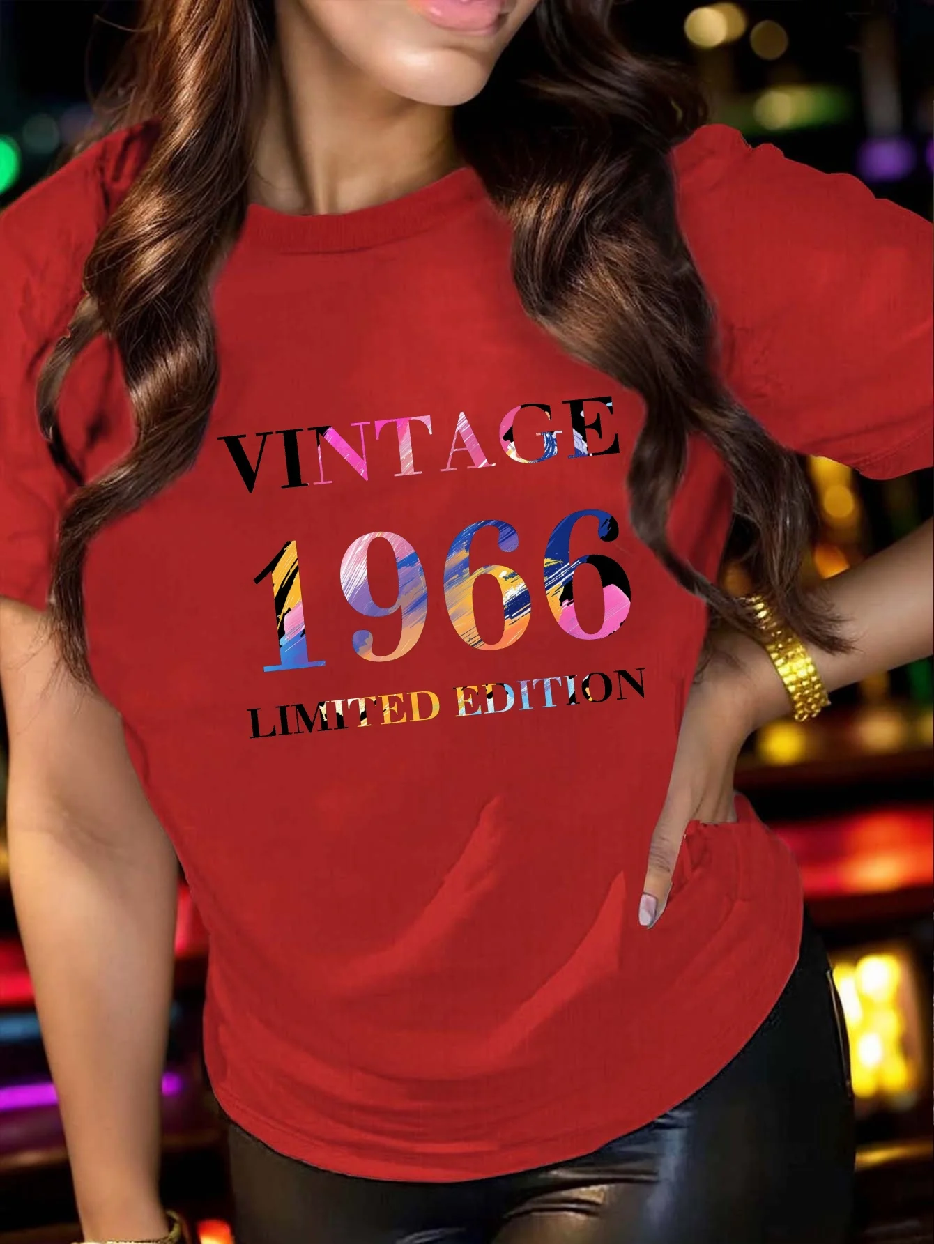 Винтажная Женская футболка из чистого хлопка ограниченной серии 1966