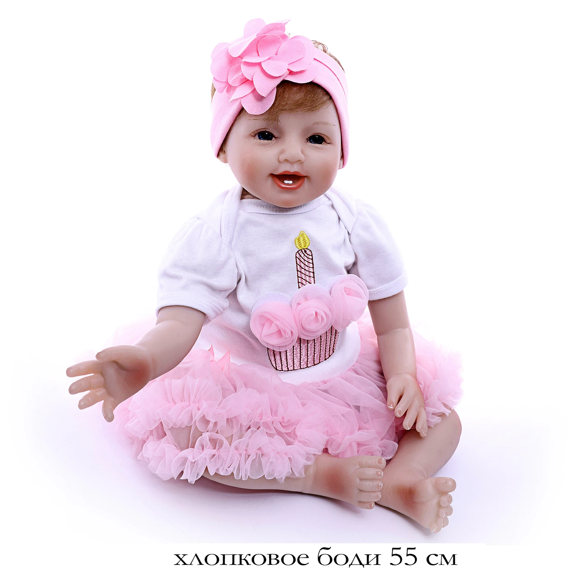 Realistic 55 Cm Soft Silicone Vinyl Charming Reborn Doll Girl Anatomically Correct Simulate Real Toddler Face Kids Toys Cheap