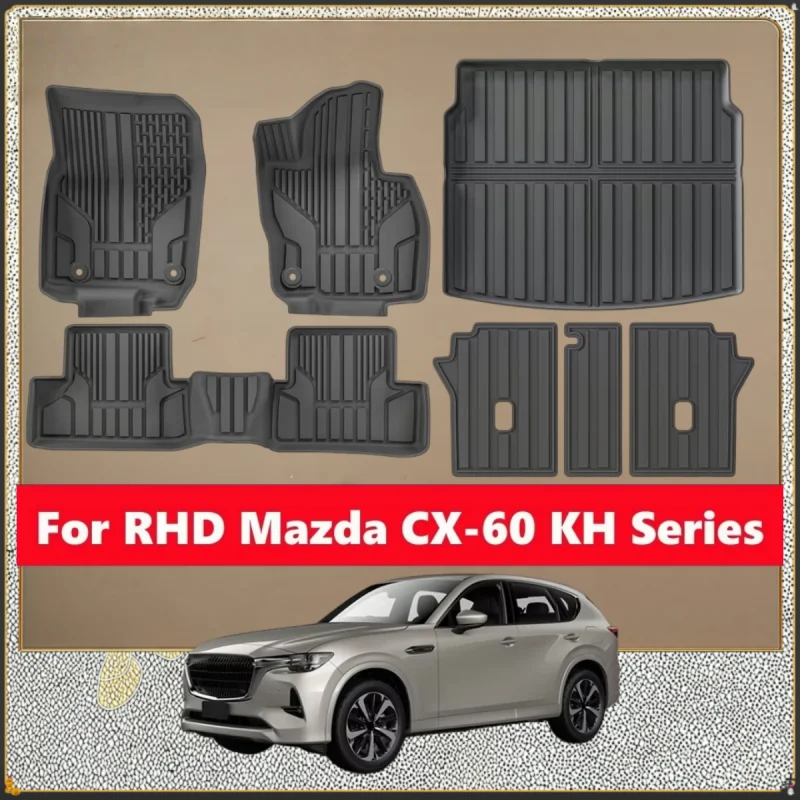 Фото Для Mazda CX-60 CX60 серии KH 2022-2024: Защитные коврики для пола автомобиля, аксессуары, коврик в багажник (только для праворульных авто) №1