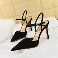 bigtree shoes women pumps hollow out high heels suede ladies shoes stiletto party shoes summer women sandals suede female heels