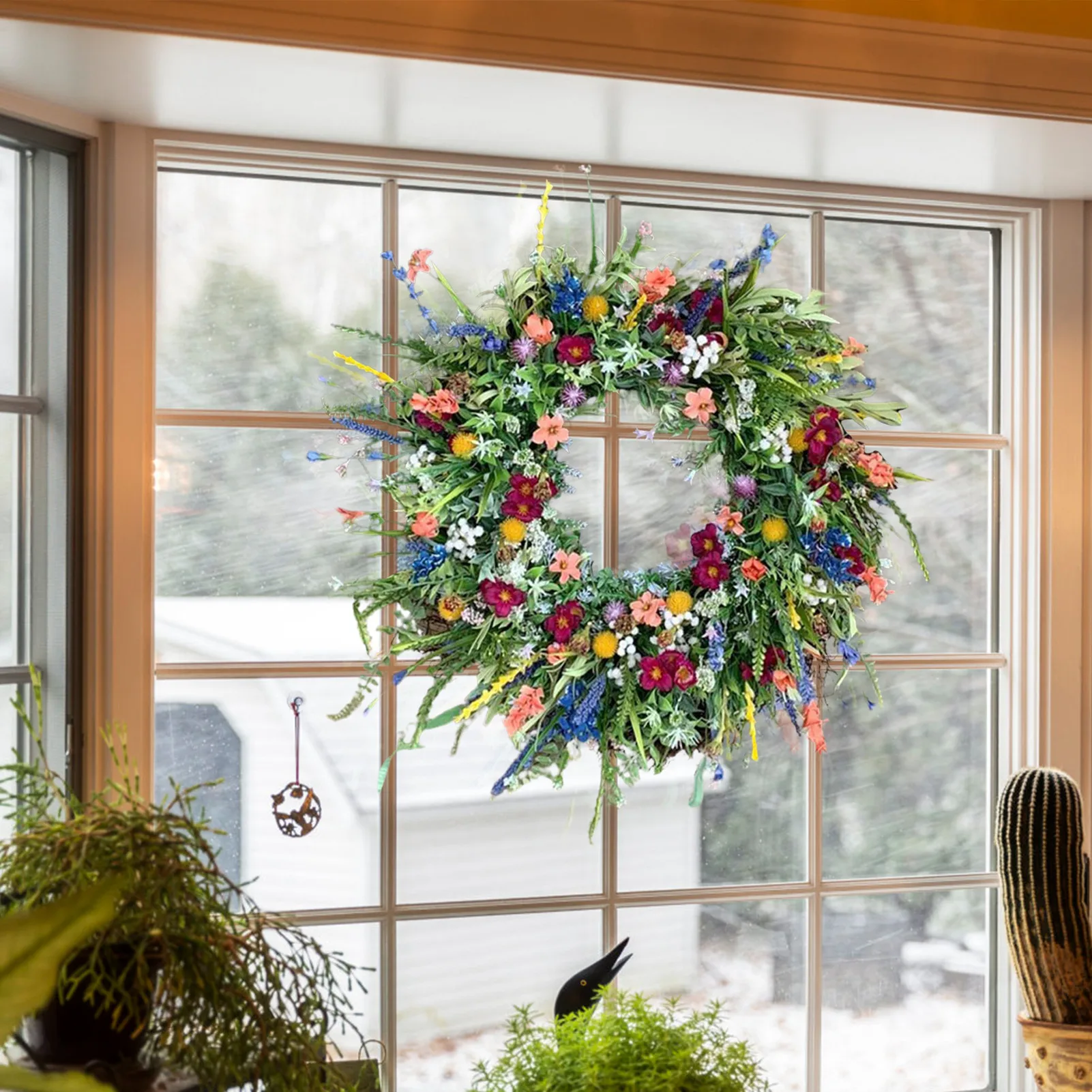 Весенний Красочный цветочный венок яркие цветочные венки 35 см/40 см Цветочная