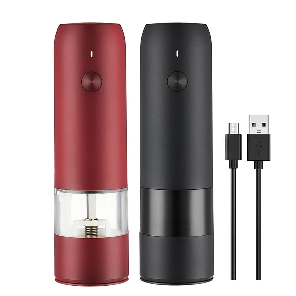 

Electric Pepper Grinder USB Rechargeable, Automatic Pepper and Salt Mill Grinder with LED Light, Quick Charging Grinder