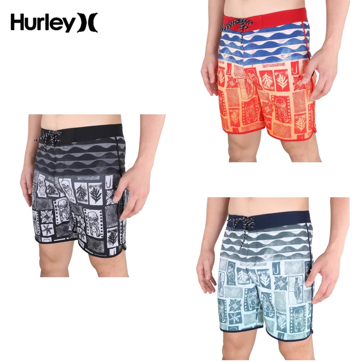 

Hurley Vêtements De Plage Men Leisure Sports Fitness Vacation Swimming Quick Drying Loose Seaside Surf Beach Shorts Bodybuilding