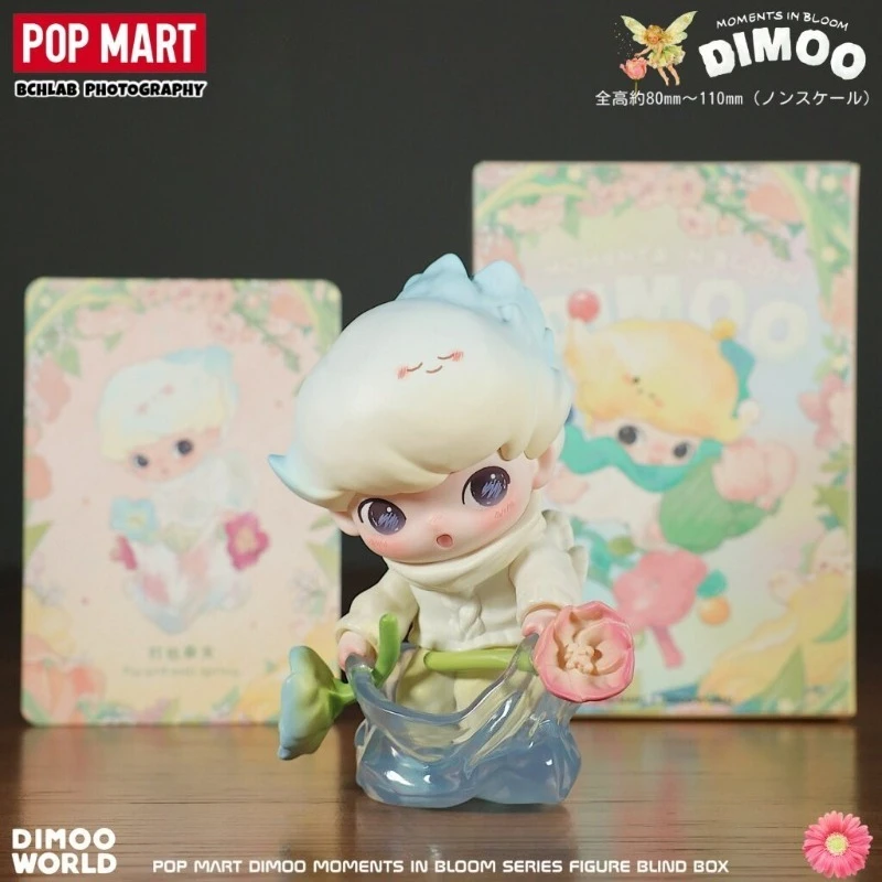 Фото Оригинальная коллекционная фигурка POP MART DIMOO Moment in Bloom Series Blind Box: Аниме-персонаж, украшение, милые игрушки, загадочный подарок №4
