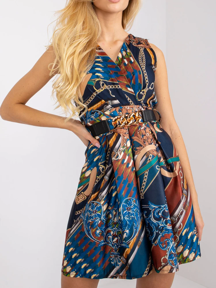 

Женское винтажное платье с высокой талией, новое летнее плиссированвечерние платье без рукавов с V-образным вырезом, офисное шикарное корот...