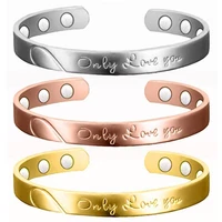 anti radiation only love you letters bangle magnets health balance magnetic open bracelet bangles for mens women confession gift