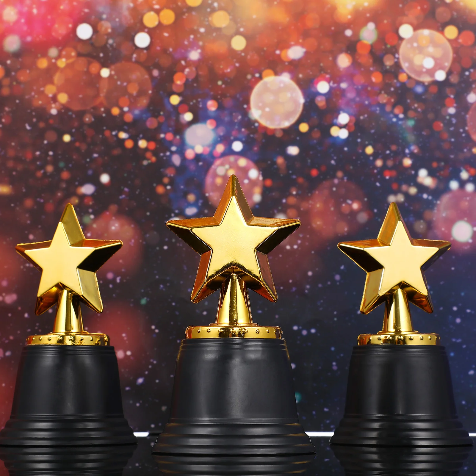 Kids Gold Trophy Cup Award Star Prizes for Party Game Sports Competition Toy Fun Winners Plastic Mini