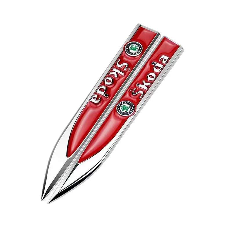 

Металлическая наклейка с эмблемой бокового крыла автомобиля — аксессуары для моделей Skoda (Octavia (A5, A7, RS), Fabia, Superb)