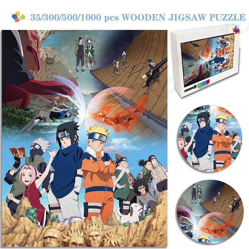 

35/300/500/1000 Pieces Anime Naruto Jigsaw Puzzle Wooden Jigsaw Puzzle Educational Toy for Kids Children 's Games Christmas Gift
