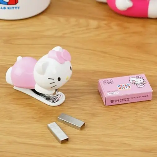 Hello Kitty anime Elementary School Student Mini Stapler Small Staple Stationery Set Supplies one piece |