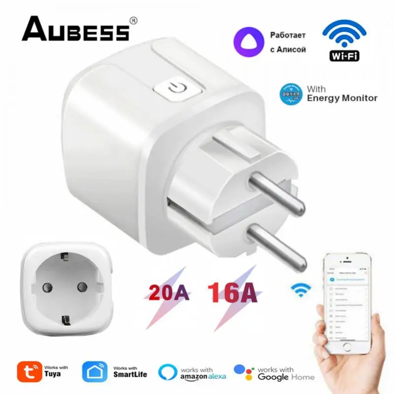 

Смарт-розетка Tuya с поддержкой Wi-Fi, 20 А/16 А