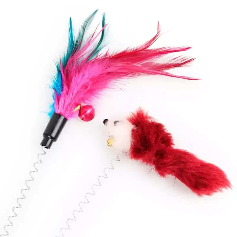 

2023NEW Sale Cat Toys Cats Stick Feather With Small Bell Natural Safety Pet supplies Random Color Gift Pet supplies