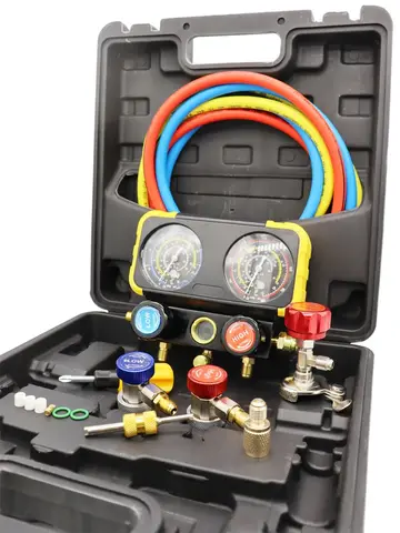 Автомобильный Кондиционер r134a семейный хладагент в комплекте с двойным манометром, запчасти для ремонта кондиционера