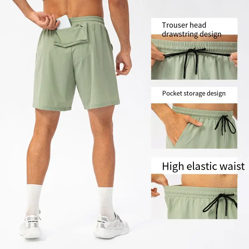 

Lulu Men Summer Fitness Shorts With The Same Paragraph Are Light,Breathable And Quick-drying Gym Fitness Shorts And Pweaty Pant