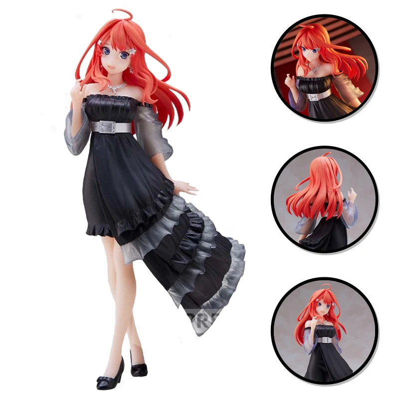 

Anime The Quintessential Quintuplets Figure Original Nakano Itsuki Black Evening Dress Standing Miku Nino Yotsuba Static Toys
