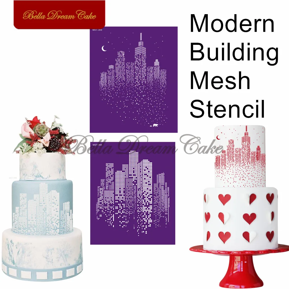 

Современный дизайн здания, искусственный крем для рукоделия, форма для помадки, тканевая рамка для торта, шаблон, инструменты для украшения тортов, жаростойкая посуда