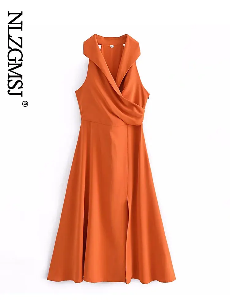 

Платье женское летнее однотонное средней длины без рукавов, 2023