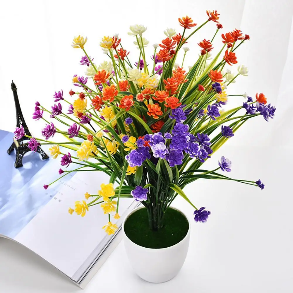 

40%HOT1Pc 7 Branches Fake Flower DIY Charming Plastic Photography Props Artificial Plant Desk Decor