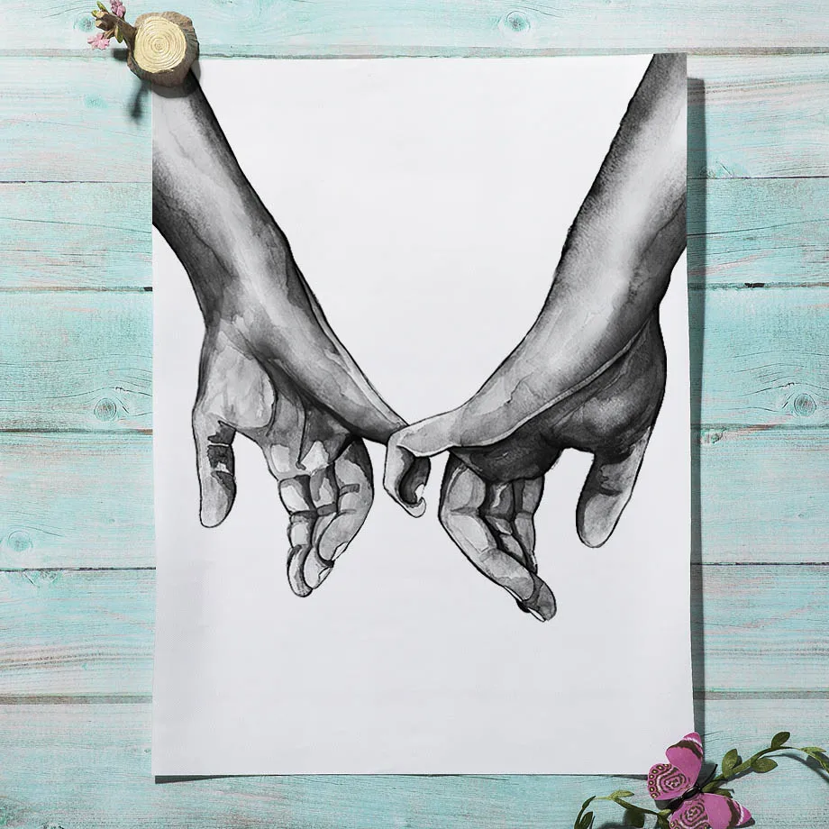 Винтажный постер в скандинавском стиле поцелуй пальма лист цветок линия