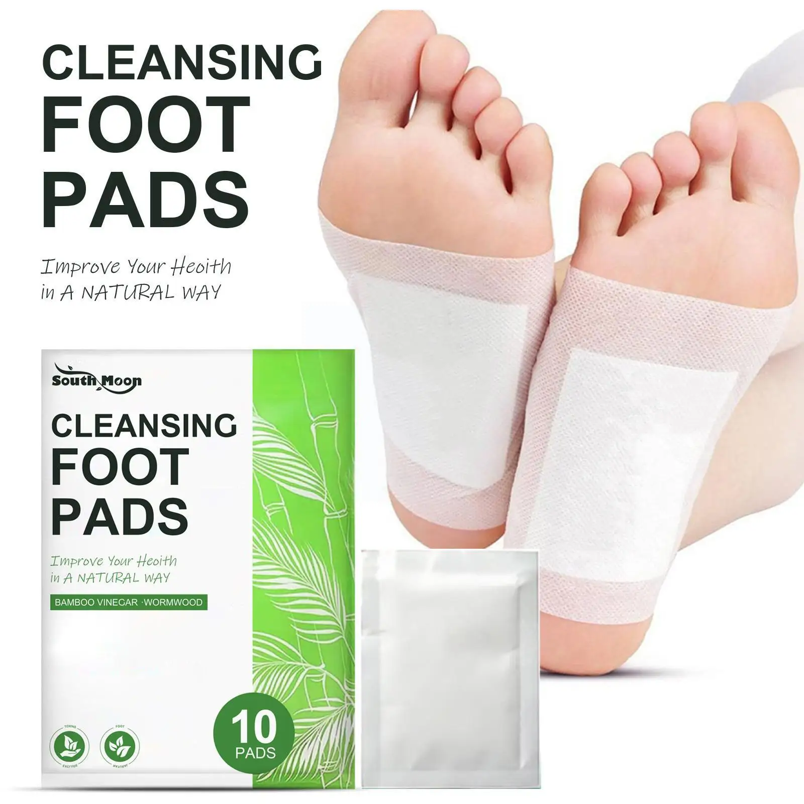 

Detox Foot Patch Bamboo Pads Patches With Adhersive Care Foot Sticker Tool Slimming Improve Foot Sleep M1z6