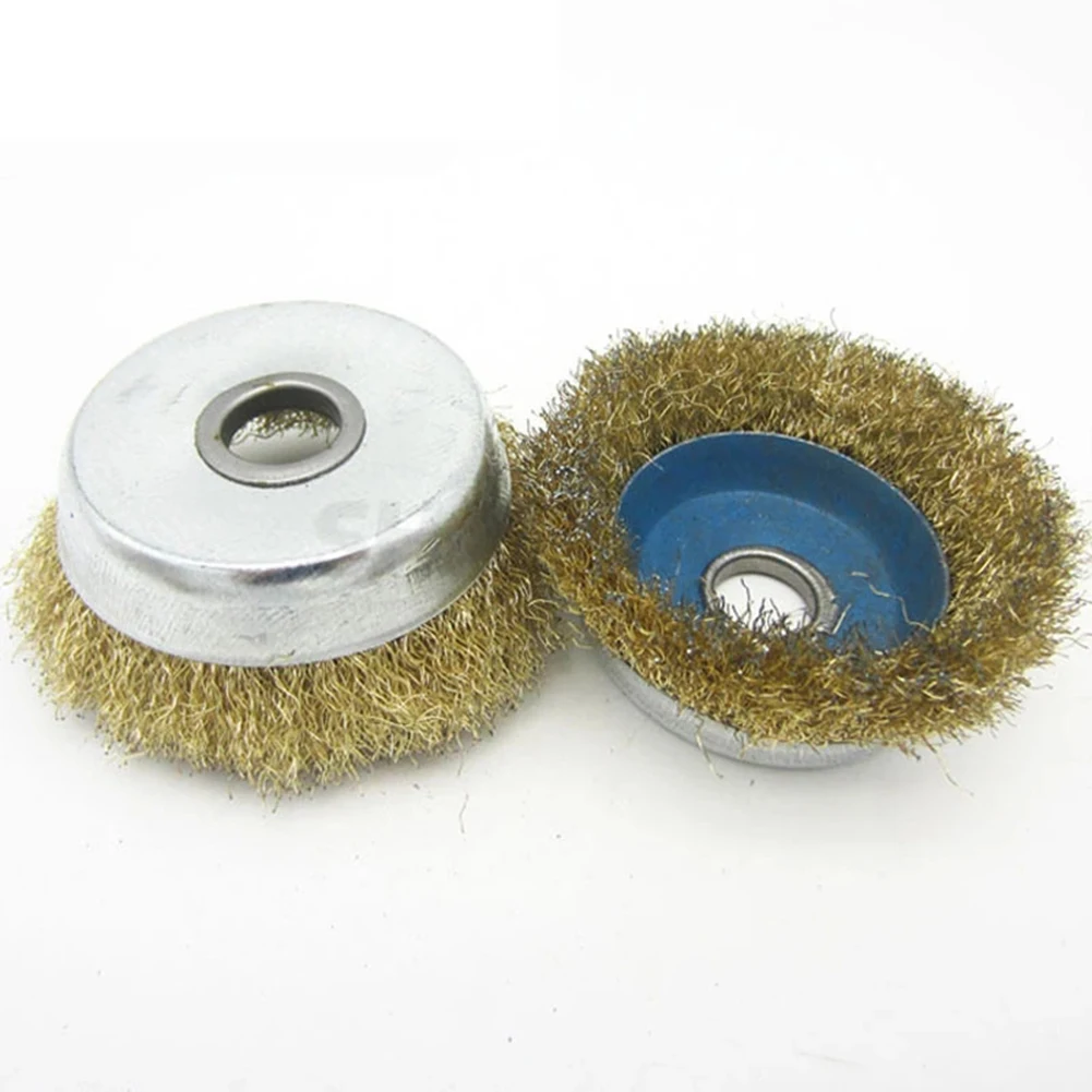 

Copper Plated Steel Wire Brush Grinding Wheel Derusting Deburring Polishing Tool For Rust Paint Removal Deburring