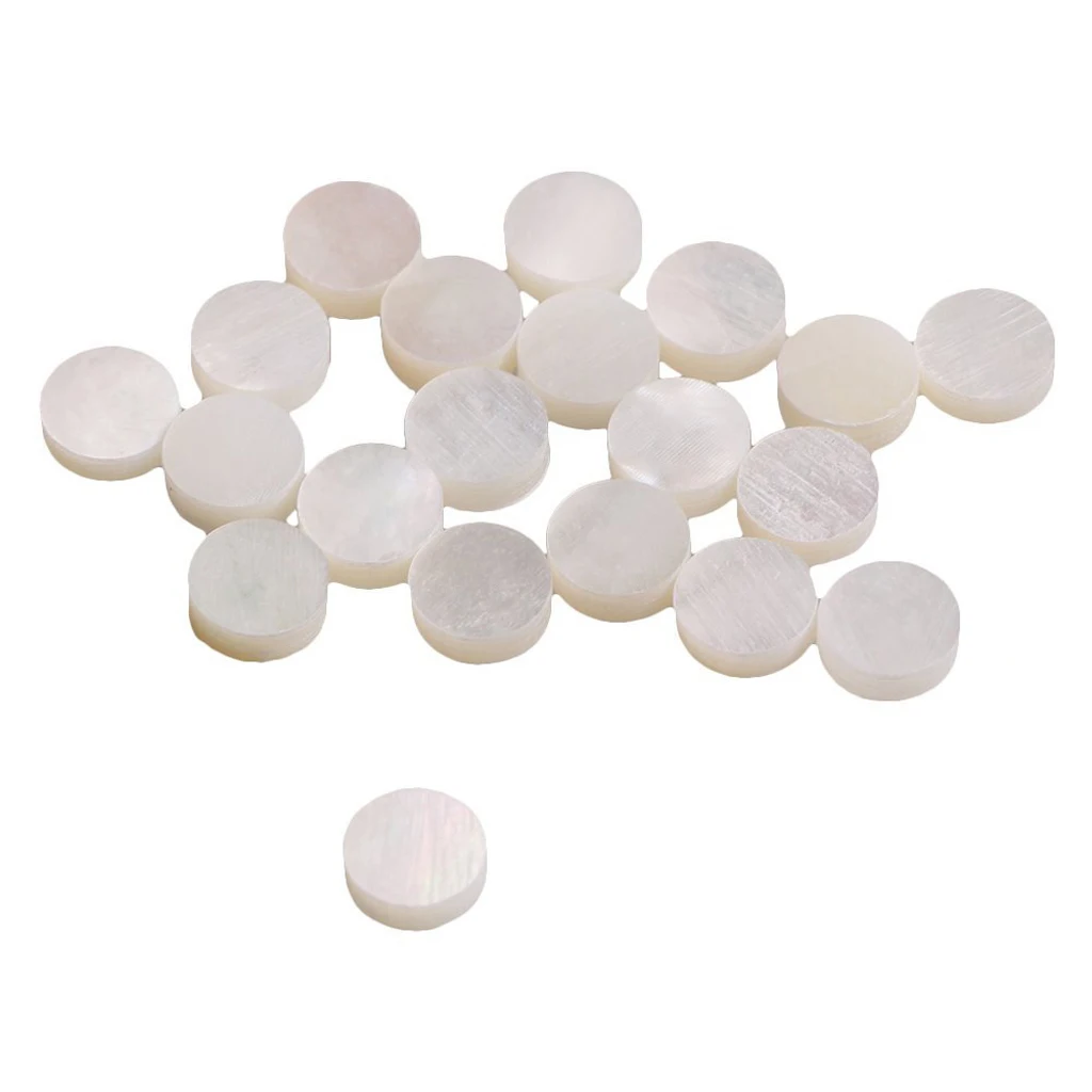 Белый перламутровый инкрустатор точечного Лада 6 мм для гитарной доски (комплект