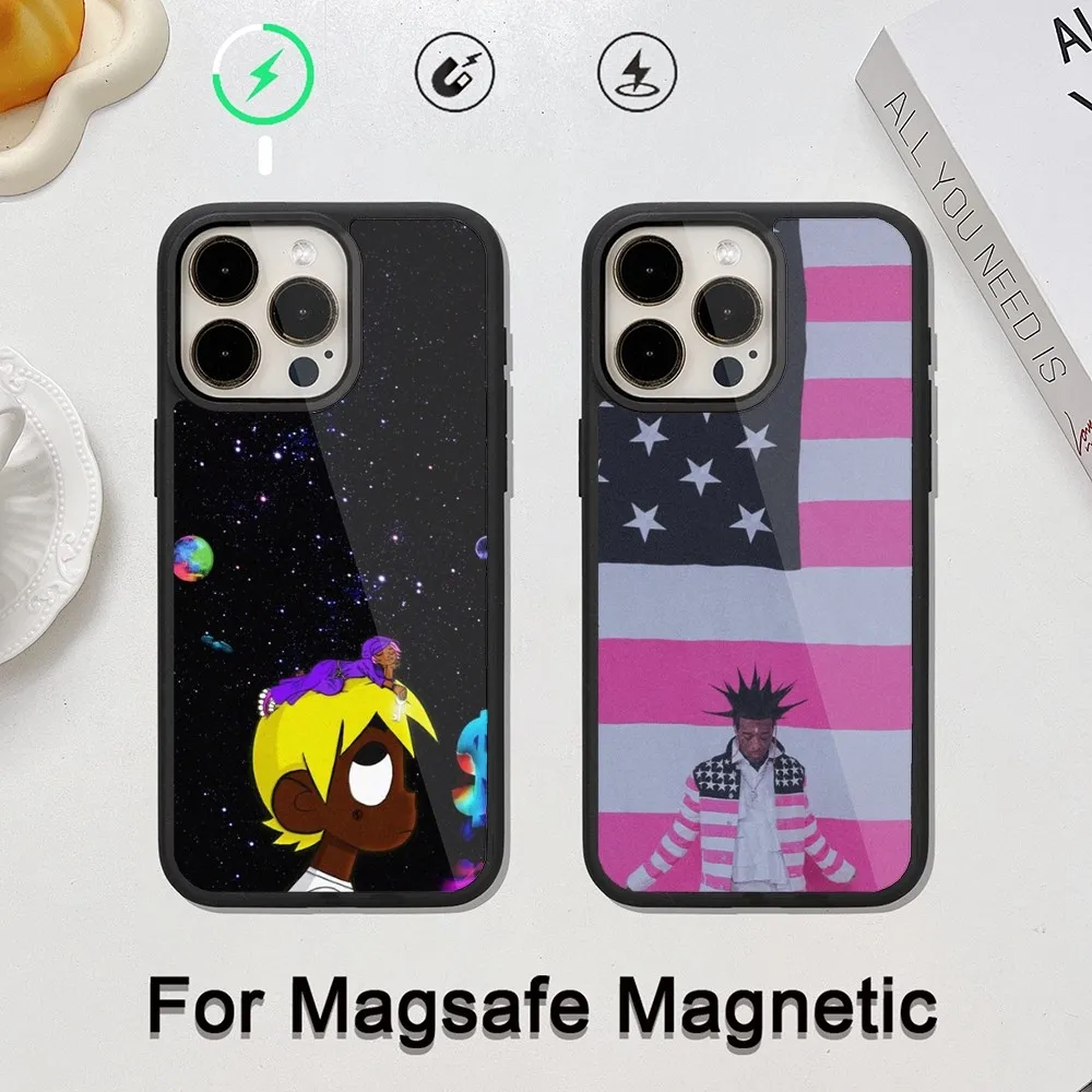 Чехол для телефона Singer L-Lil U-Uzi iPhone 14 13 12 11 15 Pro Max Plus Magsafe Магнитный чехол