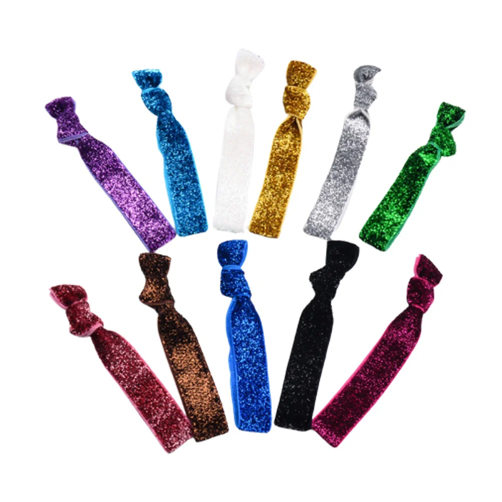 

18 Pcs Hair Ties Women Sparkly Stretchy Gold Plated Bracelet Miss Accessory Girls