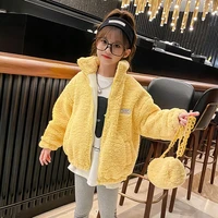 girls coat jacket cotton%c2%a0outwear overcoat 2022 yellow warm thicken plus velvet winter breathable childrens clothing