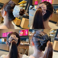 ladies fashion bun hair claw birds nest ponytail buckle satin hair clip ball head hair bracer girls hair accessories wholesale