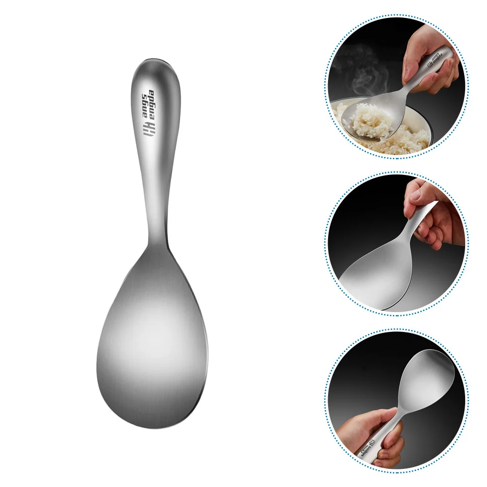 

Rice Spoon Spoons Paddle Non Stick Spatula Scooper Serving Heat Scoop Household Metal Cooker Soup Resistant Standing Cocktail