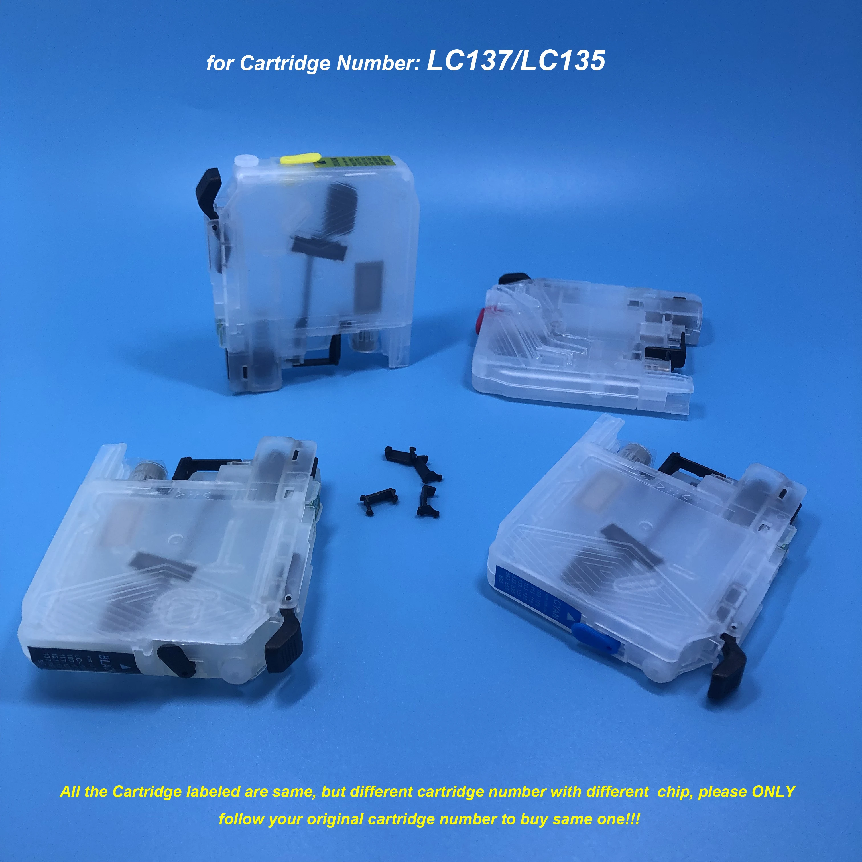 

LC137 LC135 Empty Refillable Ink Cartridge for Brother MFC-J4410N MFC-J4510N MFC-J4710DW MFC-J6520DW MFC-J6720DW MFC-J6920DW