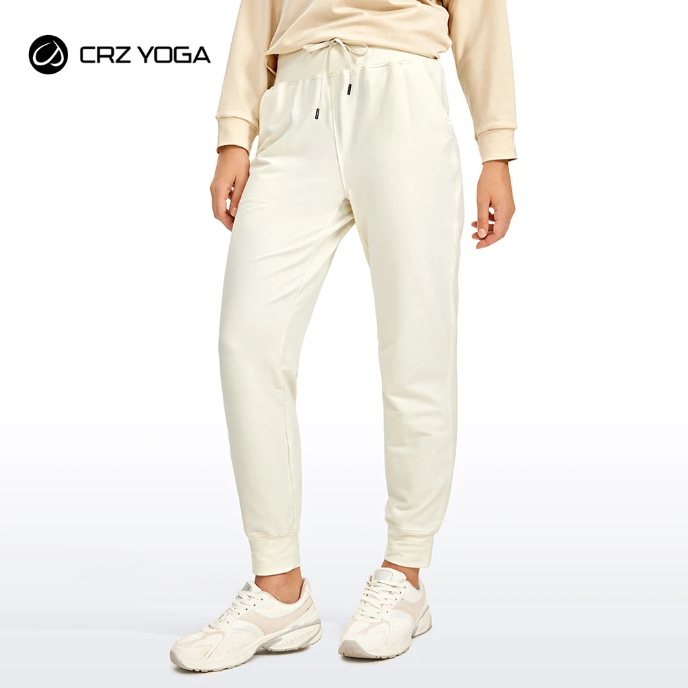 

CRZ YOGA Womens Sweatpants - Lightweight Cotton Joggers with Pockets High Waisted Super Soft Workout Casual Sweat Pants