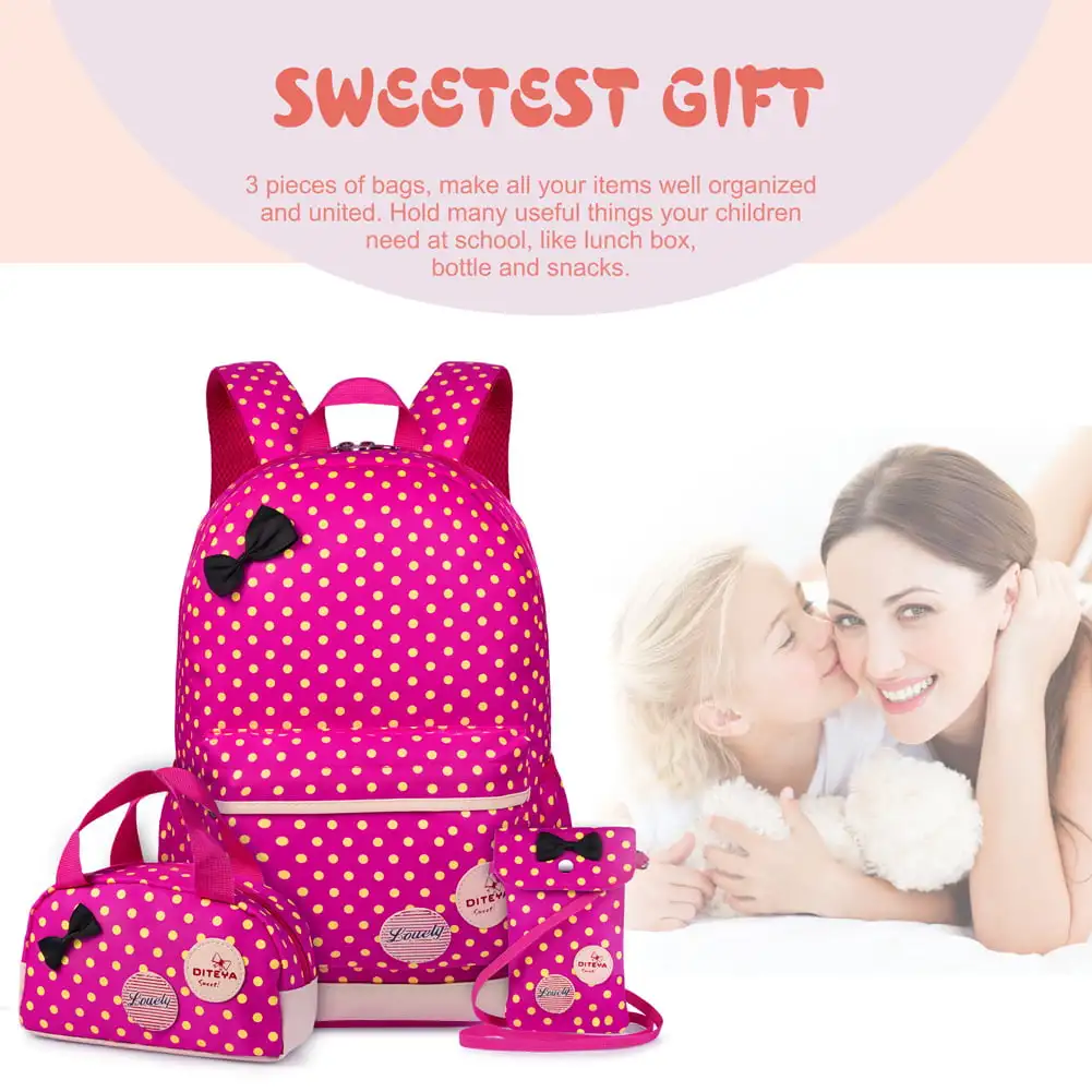 3 in 1 Casual Style Lightweight Canvas Bookbag/ School Backpack with Cross-body Bag and Purse/Pen Bag, Traveling Backpack